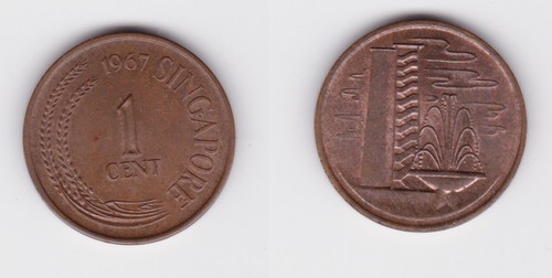 Cent kupfer münze - cent, singapur
