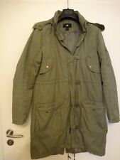 Parker Mantel wattiert mit Kunstfell S/M in olivgrün von H&M