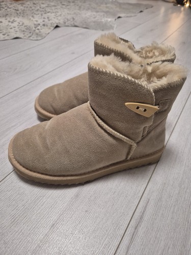 Lammfell lederboots beige - lammfell,