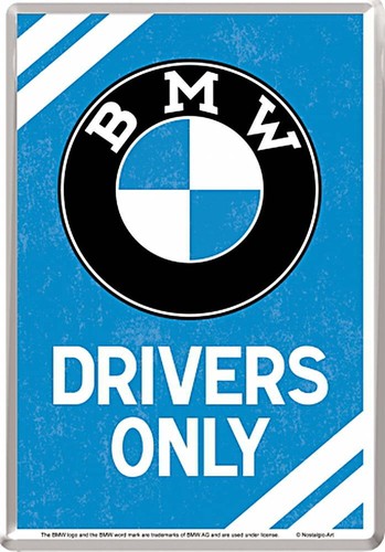 Blechpostkarte bmw drivers - bmw,