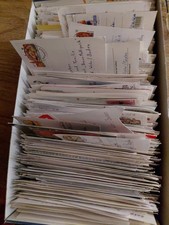 Postkarten Schuhkarton aus Preisausschreiben ab 2000 Teils noch DM ca. 3.5 KG