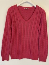 * PECKOTT * schöner Strickpullover mit Baumwollmix Hot Pink Große 38