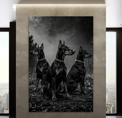 Dobermann hunde wandbild - dobermann-hunde,