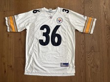 Original Reebok NFL Jersey Pittsburg Steelers Jerome Bettis #36 Weiss L