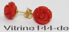 antike OHRSTECKER KORALLE KORALLENROSEN  750er GG / 18 ct. geschnitzt coral 
