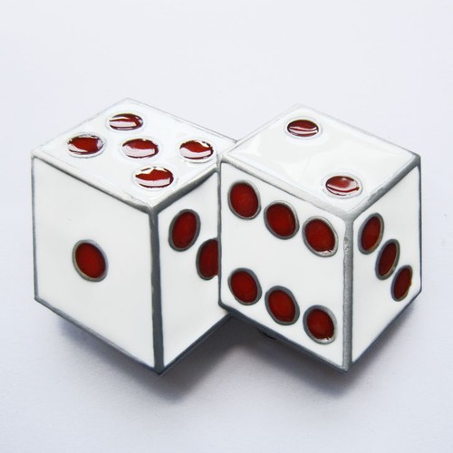White dices gürtelschnalle - gürtelschnalle, us