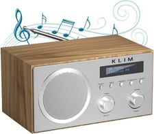 DAB+ Radio Bluetooth Holzgehäuse 10W HiFi Lautsprecher Radiowecker FM
