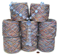 1000g bunte Wolle  Wollpaket Häkelgarn Designergarn +Halskette (1kg) Nr.45