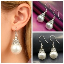 Weiß Muschelkernperlen Perlen