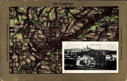 Landkarten schwarzenberg im - ak,