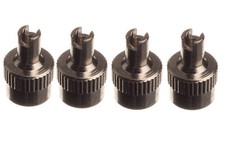 4 Ventil-Metallkappen Ventilkappen vernickelt mit Ventildreher  