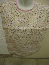 Lätzchen  mit Rosa Tropfen auf rosa rosa Band Klettverschluß 70 x 39 cm,Nr.33