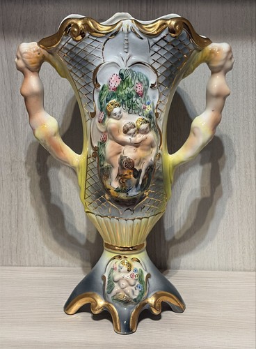 Capodimonte keramikvase mit - keramikvase,