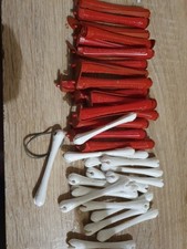 34 Stück Lockenstäbchen/ Dauerwellenwickler Original DDR Gebraucht,17 Rot,16Weis