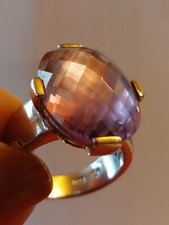 Ring 925 Silber Giorgio Martello Milano Lila Stein Gr 19 G 16,56 gr Vintage