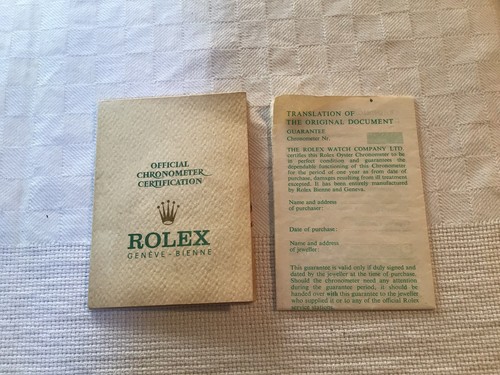 Rolex garantie und - garantie,