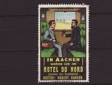 Reklamemarke für Hotel du Nord in Aachen