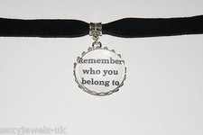 Remember Master Sub Schwarz Samt Choker Halskette Schmuck Fetisch Bondage Halsband