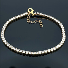 TENNISARMBAND 925/-SILBER VERGOLDET MIT ZIRKON SILBERZEIT SCHMUCKJAGD