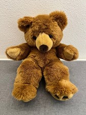 Althans Club Bär Teddy Teddybär beige braun 40cm Stofftier Vintage Rarität Leder