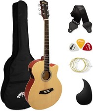 TIGER ACG4-NT Full-Size Elektro-Akustische Gitarre, Paket für Anfänger, mit eing