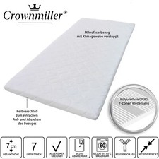 Topper 7-Zonen 7cm hoch, Bezug waschbar bis 60 Grad, Oeko-TEX® 100