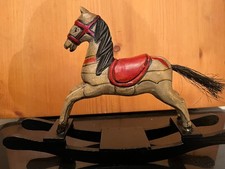 Dekoratives Schaukelpferd aus Holz, Kunsthandwerk, 22cm, guter Zustand