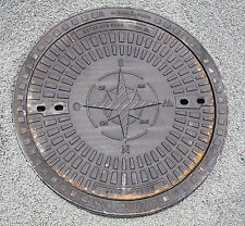 Gully Kanaldeckel Schachtdeckel Klasse A15.50, Motiv Windrose (Kompaßnadel)