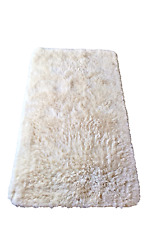 Badteppich Badematte 70x120 cm Rutschfest Saugfähig Weich Creme-Weiß 30 mm %%