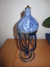 Glaskunst schöne Öllampe mundgeblasenes Glas blau