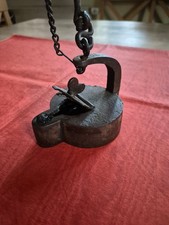 Mining Lamp Grubenlampe Antik um 1750 Schmiedeeisen Handarbeit Original 