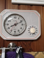 Zentra Wanduhr Küchenuhr mit Eieruhr Keramik 60er 70er | Retro Vintage Uhr