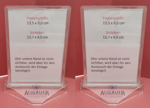 Stück acryl tischaufsteller - 2, acryl-tischaufsteller
