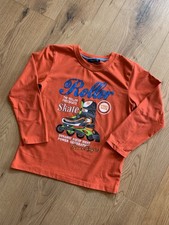 Kindershirt Langarm Orange Gr.110/116 Rollerskates