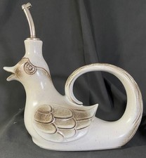 Gerz Likör-Karaffe Vogel Keramik hellgrau 18 cm Vintage 60er - 70er Rarität