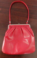 stylisch rot Knautsch Lack HANDTASCHE Clutch Blogger Abendtasche Henkeltasche