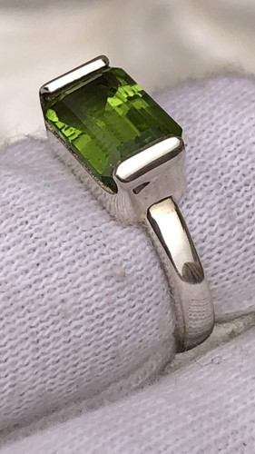 Natural peridot ring sterling - natural,