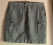 Esprit Leinen Rock 38 neu hellblau 100%  Leinen Leinenrock mit Taschen Damen