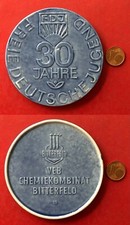 DDR Porzellan Medaille blau