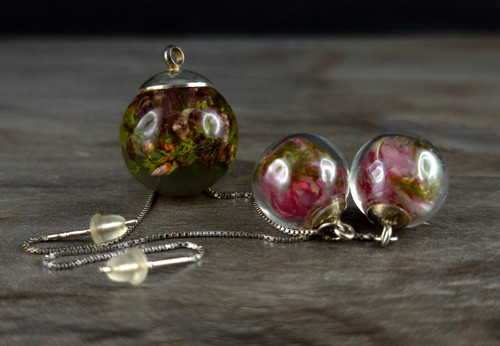 Set silber sterling - sterling, glas