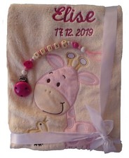 Babydecke beige giraffe mit - beige,