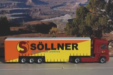 Herpa 156561 Renault Magnum '08 Gardinenplanensattelzug "Söllner" - Neu in OVP