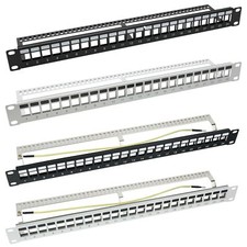 19" Patchpanel 24 Port Keystone Jack Modul RJ45 Patchfeld (un) geschirmt 1HE HMF