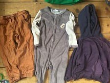 92 Set Pusblu Hose braun beige lang lange Stoff Stoffhose schlafa