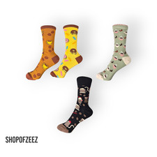 Bunte kaffee socken mit donuts - kaffee,