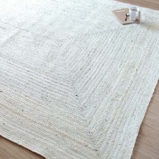 Weißer Jute Teppich 100%