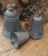 3 er Set Weihnachtsglocke Zink Deko Glocke Landhaus Türglocke Shabby 10/13/17cm