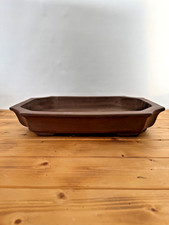 Bonsaischale frostfest S 531 braun rechteckig Bonsai Schale  42,5x30x7,3 cm