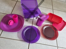 Tupperware Set rot lila Pause Teller Behälter