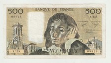 Banknote 500 Francs Banque Du France "1985" Seriennummer 08828 S.229 